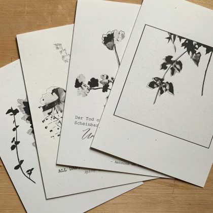 Trauerkarten 4er-Set