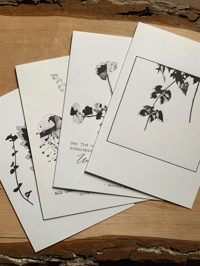 Trauerkarten 4er-Set